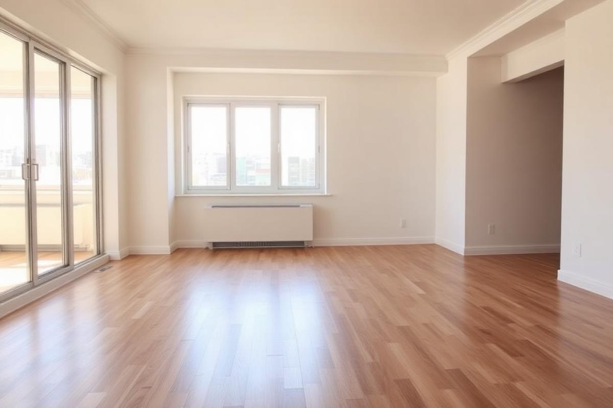 Empty rental apartment with clean floorboards ready for end of lease cleaning