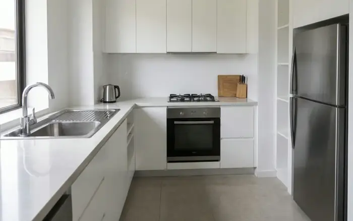Kitchen before and after a professional clean
