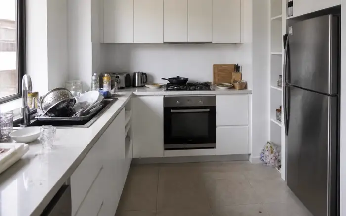 Kitchen before and after a professional clean